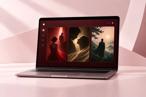 PineDrama short drama library displayed on a laptop